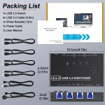 KC-KM434B USB3.0 4-Port-USB-Freigabegerät 4-Port-Drucker-Sharing-Gerät Tastatur-Maus-Schalter – Bild 9