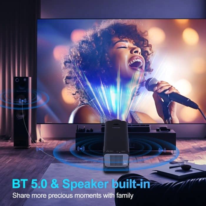 HY320 1080P 390ANSI 4K Android 11 Projektor mit Wifi 6 Bluetooth 5.0 Unterstützung Miracast / Airplay / DLNA, US Plug, EU Plug, UK Plug, AU Plug – Bild 9