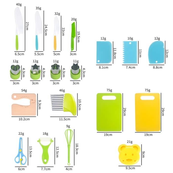 Kinder-Kochmesser-Set, frühkindliche Bildung, Küchenutensilien, 17pcs /Set, 13pcs /Set, 6pcs /Set – Bild 3