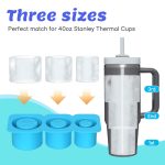 Silikon-Eisformen mit Deckel für Stanley Tumblers Cups Can zur Herstellung von 3 Hohlzylindern – Bild 3