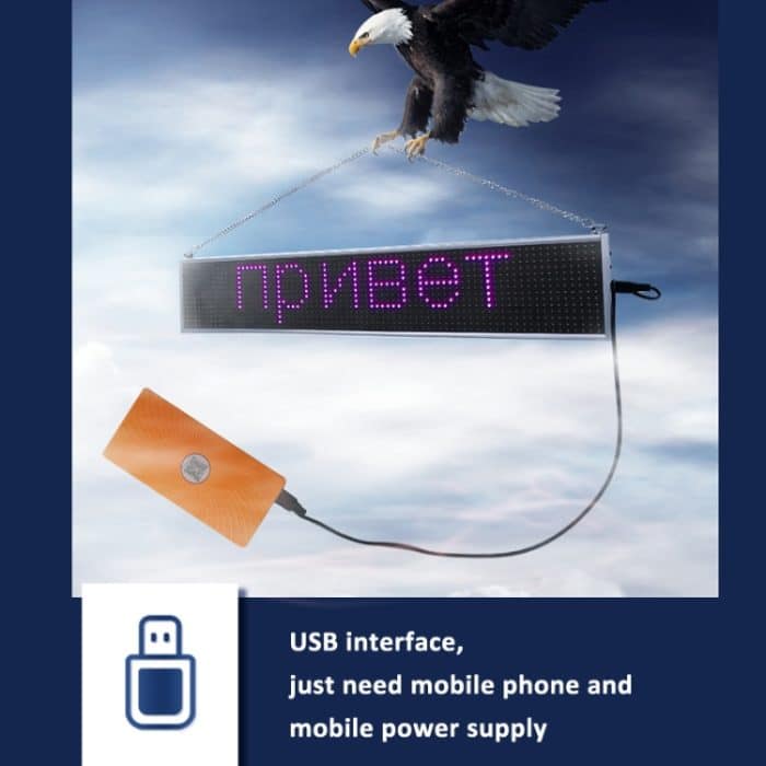 WLAN-Scrolling-LED-Schild, Message Board, unterstützt mehrere Sprachen, Monochrome 260x95x15mm, Colorful 820x95x15mm – Bild 4