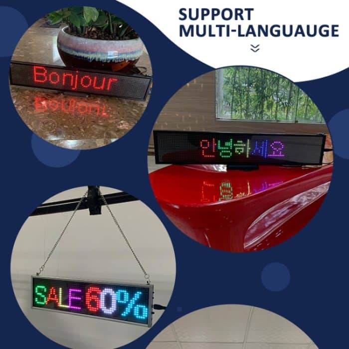 WLAN-Scrolling-LED-Schild, Message Board, unterstützt mehrere Sprachen, Monochrome 260x95x15mm, Colorful 820x95x15mm – Bild 5