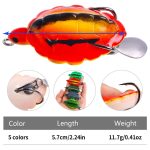 5 Farben / Set HENGJIA FO016 Lua Thunder Brogue Dummy Bait Schildkröte Pailletten Angelköder, 5.7cm 11.7g – Bild 3