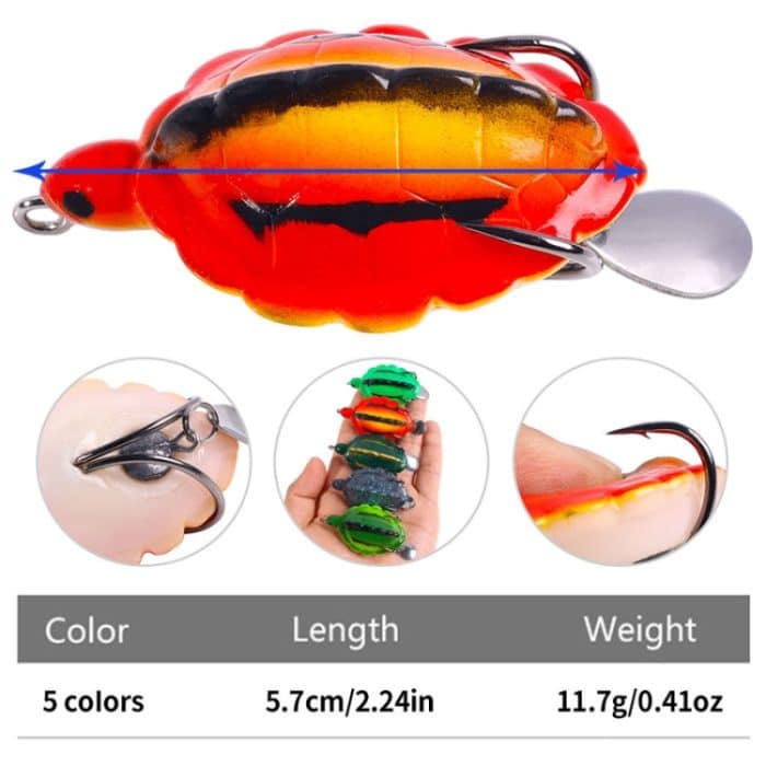 5 Farben / Set HENGJIA FO016 Lua Thunder Brogue Dummy Bait Schildkröte Pailletten Angelköder, 5.7cm 11.7g – Bild 3