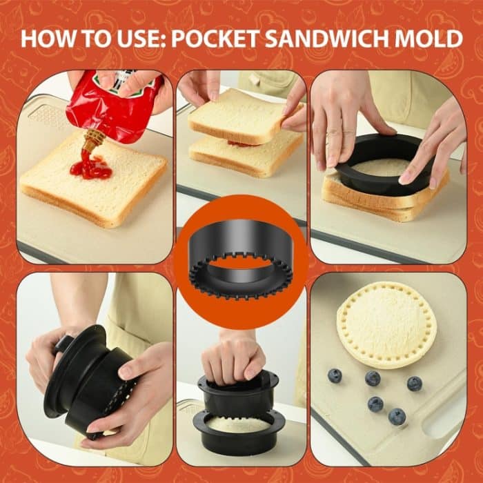 4-in-1-Hamburgerpresse, Patty-Maker, Slider, gefüllte Burger, Sandwichschneider, Color Box Packge, With 100pcs Silicone Oil Paper – Bild 5