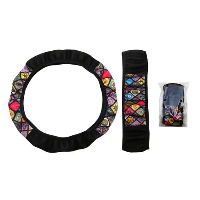 Farbblockierter elastischer Neopren-Lenkradbezug ohne Innenring – Bild 8