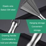 304 verdickte verlängerte Stahldraht-Topfbürste Edelstahl-Reinigungsbürste für die Küche, 25.5cm – Bild 6