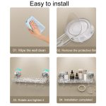 Badezimmer No-Punch Saugnapf Regal Haushaltstoilette Wandmontiertes Organisationsregal – Bild 11