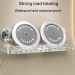 Badezimmer No-Punch Saugnapf Regal Haushaltstoilette Wandmontiertes Organisationsregal – Bild 5