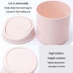 Mini-Desktop-Mülleimer mit Klappdeckel, Studentenwohnheim, Wohnzimmer, niedlicher Aufbewahrungseimer – Bild 5