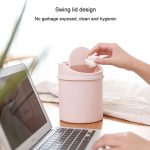 Mini-Desktop-Mülleimer mit Klappdeckel, Studentenwohnheim, Wohnzimmer, niedlicher Aufbewahrungseimer – Bild 6