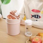 Mini-Desktop-Mülleimer mit Klappdeckel, Studentenwohnheim, Wohnzimmer, niedlicher Aufbewahrungseimer – Bild 10