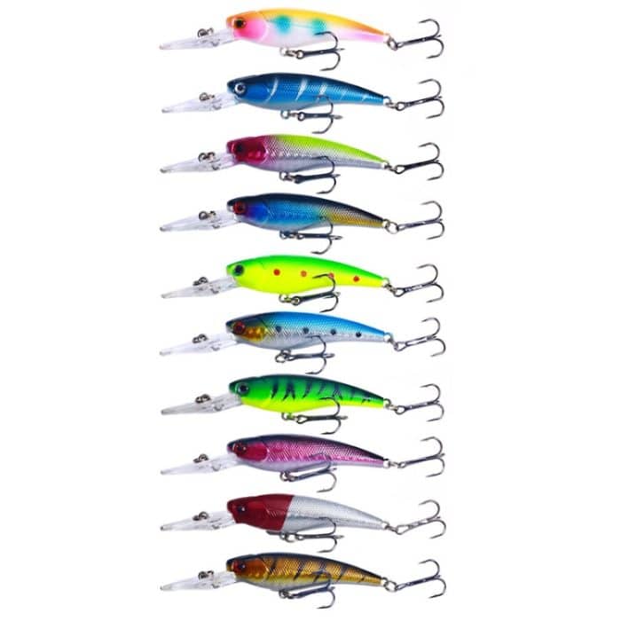 10 Farben / Set HENGJIA MI103 Diving Minnow Dummy Bait Biomimetic Lua Hard Lure, 9.5cm 7.2g – Bild 1