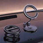 Buchstabe E Magnetischer, zusammenklappbarer Autotelefonhalter, drehbarer, aufklebbarer Navigationsständer für das Armaturenbrett, D38 – Bild 2