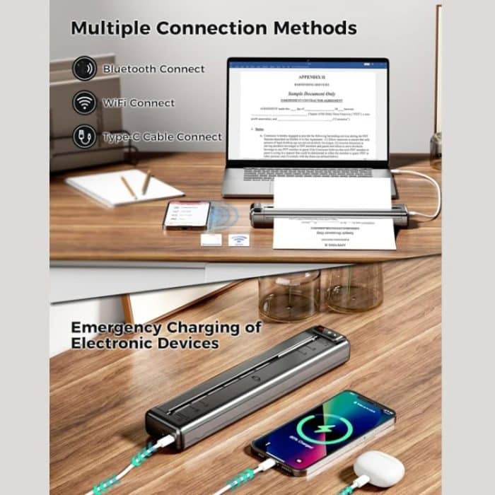 Phomemo Q302 300 dpi Wifi Drahtloser Bluetooth Thermodrucker Unterstützt Thermopapier in mehreren Größen – Bild 5