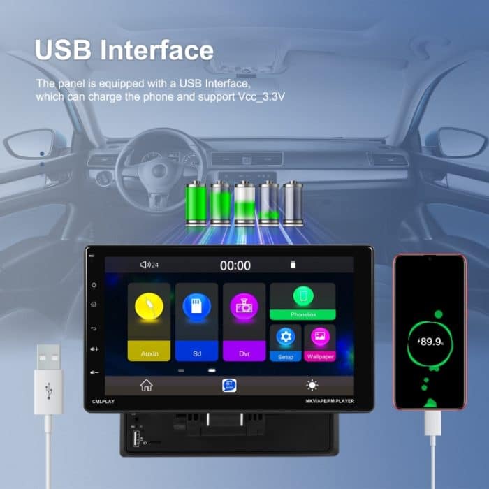 9-Zoll-Demontagebildschirm MP5-Player Android Wireless CarPlay Umkehrbild Integrierte Maschine – Bild 9