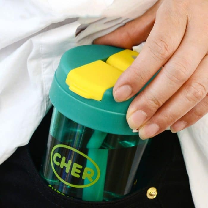 300 ml Mini-Wasserbecher für Kinder, auslaufsicher, für Studenten, tragbarer Strohhalm aus Kunststoff – Bild 11