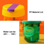 300 ml Mini-Wasserbecher für Kinder, auslaufsicher, für Studenten, tragbarer Strohhalm aus Kunststoff – Bild 5