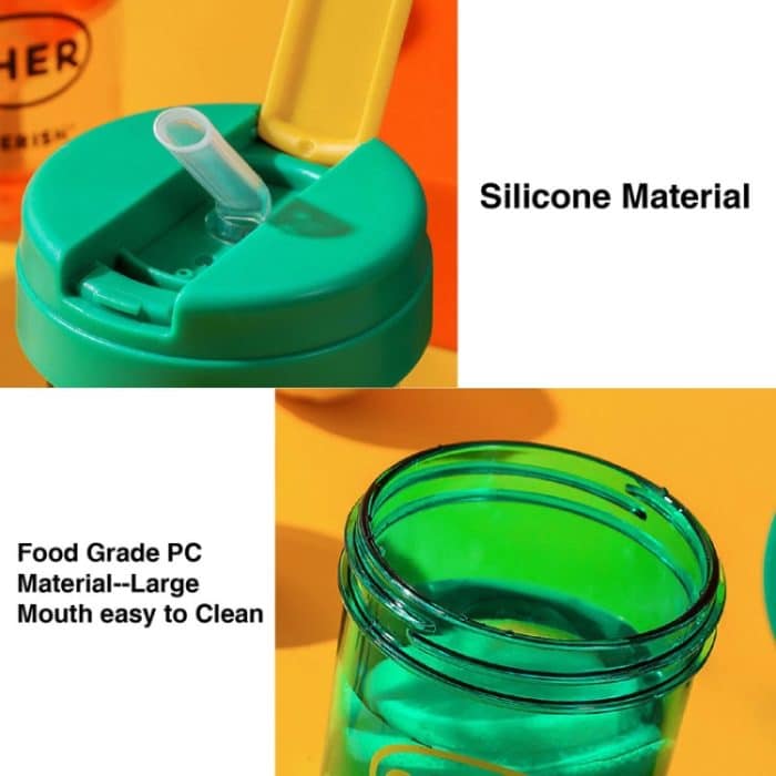300 ml Mini-Wasserbecher für Kinder, auslaufsicher, für Studenten, tragbarer Strohhalm aus Kunststoff – Bild 6