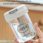 300 ml Mini-Wasserbecher für Kinder, auslaufsicher, für Studenten, tragbarer Strohhalm aus Kunststoff – Bild 7