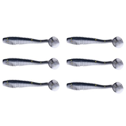 HENGJIA Spaghetti Worm T-Tail Soft Bait Spiral Fishing Dummy Lures, 7.5cm 6pcs /Pack