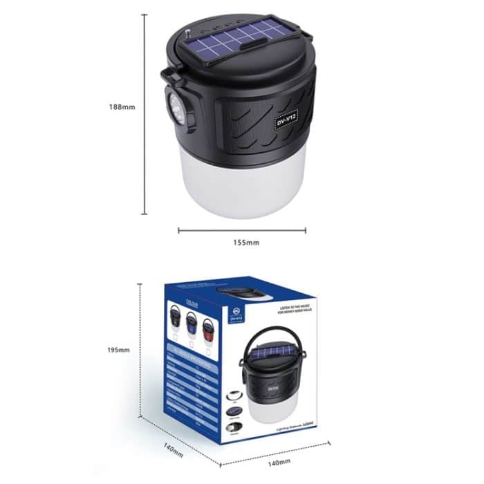 DV-V12 Outdoor Solar Camping Light FM-Karte Bluetooth-Lautsprecher – Bild 3