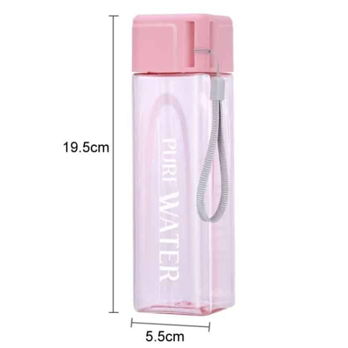 Einfacher quadratischer Becher, tragbarer, auslaufsicherer, hitzebeständiger Kunststoffbecher, 500ml – Bild 3