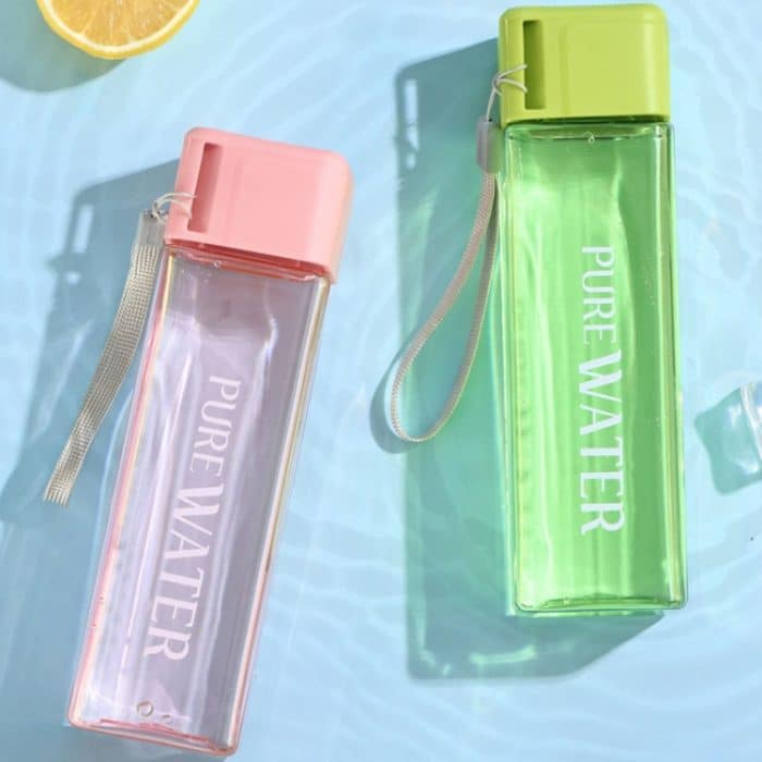 Einfacher quadratischer Becher, tragbarer, auslaufsicherer, hitzebeständiger Kunststoffbecher, 500ml – Bild 8