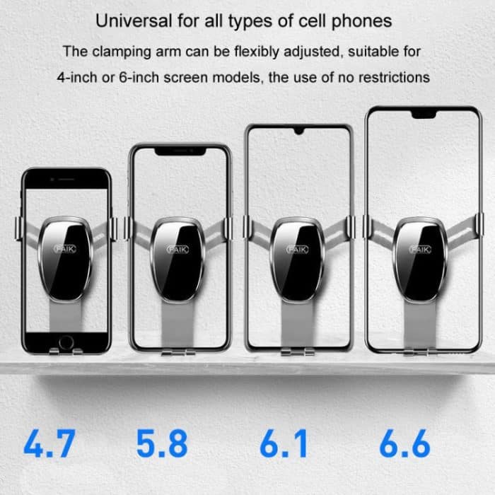 FAIK KFZ-Handyhalterung, Lüftungsschlitz, dreieckig, Schwerkraftsensor, KFZ-Handyhalterung, Black Frosted Model, Silver Frosted Model, Black Mirror Model, Silve Mirror Model – Bild 12