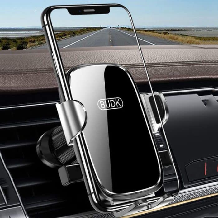 BUDK Anti-Shake-Autotelefonhalterung, Autonavigation, Lüftungsschlitz, fester Schwerkraft-Stützständer – Bild 2