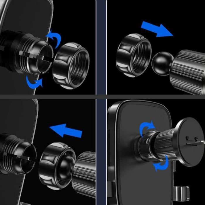 BUDK Anti-Shake-Autotelefonhalterung, Autonavigation, Lüftungsschlitz, fester Schwerkraft-Stützständer – Bild 13