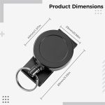 Um 360 Grad drehbarer, robuster, einziehbarer Schlüsselanhänger mit Gürtelclip, ABS  Material, Metal Material – Bild 6