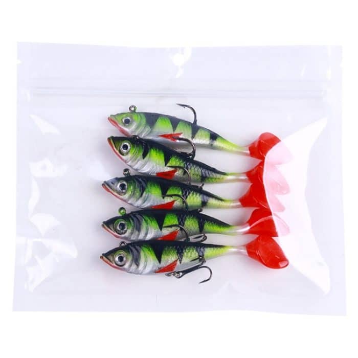 5 Stück/Packung HENGJIA SO071 T-Tail Blei Angelköder Lua Fishing Soft Bait, 8.5cm 10.6g – Bild 6