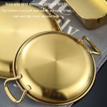 304 Edelstahl mit Doppelohr-Snack-Tablett, gebratene Hähnchenchips, kalte Gerichte, Süßigkeiten-Snacks-Tablett, 13cm Round (Silver), 15cm Round (Silver), 17cm Round (Silver), Small Square (Silver), Large Square (Silver), 13cm Round (Gold)... – Bild 2