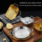 304 Edelstahl mit Doppelohr-Snack-Tablett, gebratene Hähnchenchips, kalte Gerichte, Süßigkeiten-Snacks-Tablett, 13cm Round (Silver), 15cm Round (Silver), 17cm Round (Silver), Small Square (Silver), Large Square (Silver), 13cm Round (Gold)... – Bild 7