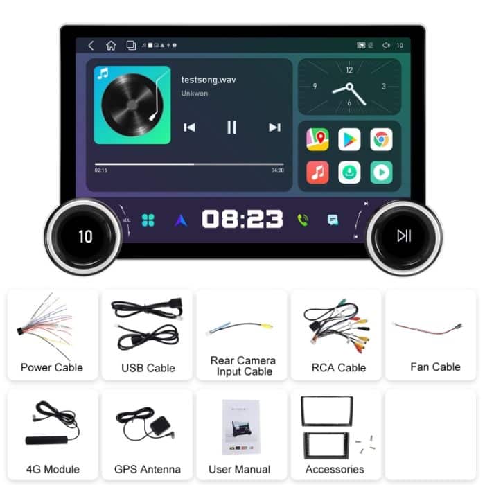 11,8 Zoll 4+64G Dual Knob Player Android Großbildnavigation Wireless CarPlay Rückfahrbild, 11.8 Inch Dual Knob – Bild 15