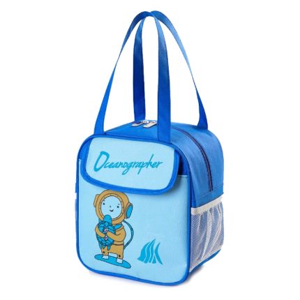 Tragbare Lunchtasche, Bento-Box, Tragetasche, süße Cartoon-Isolier-Picknicktasche, Blue, Green, X-blue, X-green