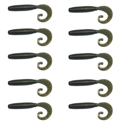HENGJIA Soft-Dummy-Köder mit gebogenem Schwanz, Süßwasser-Angelköder, 7cm 10pcs /Pack