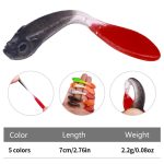 5 Stück/Packung HENGJIA SO177 Dual Color Imitation Angelköder Süßwasser Soft Dummy Bait, 7cm – Bild 3