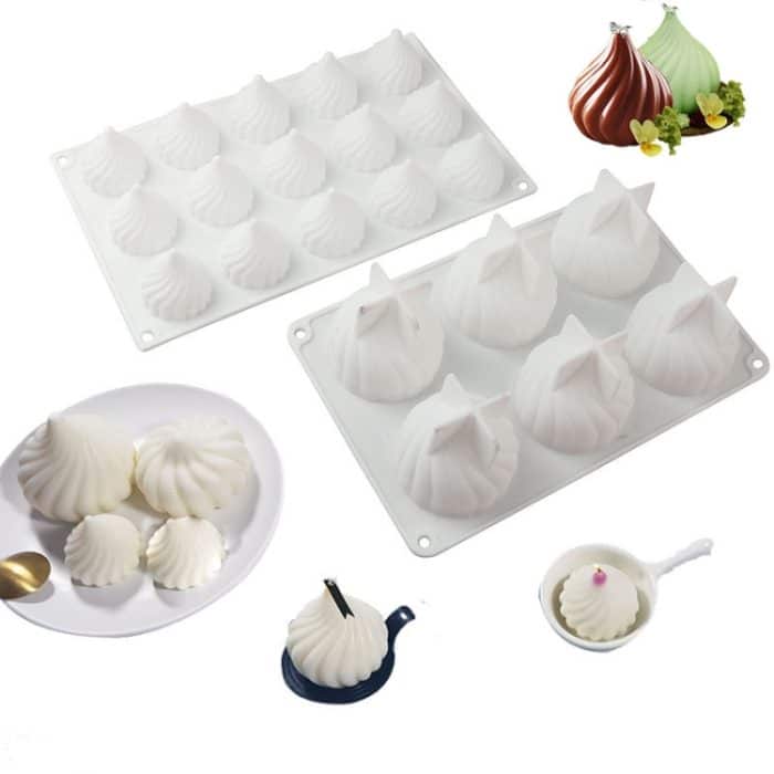 Swirl Mousse Kuchenform Schokolade Backen Französisch Dessert Zwiebelform Silikonform, GT-105 Single, GT-106 6 Cavity, GT-9 15 Cavity – Bild 2