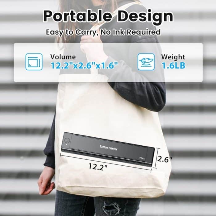 Phomemo TP81 A4 Wireless Thermodrucker Tattoo-Vorlagendrucker, TP81 Tattoo Printer – Bild 9