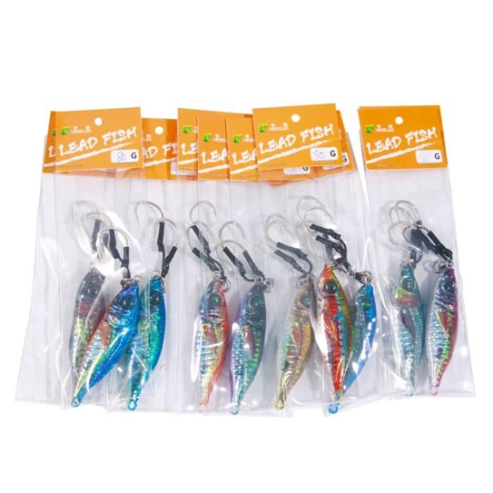 10 Farben/Set HENGJIA Eisenplatte Blei Fisch Dummy Köder langsam ankurbelnde Meeresangelköder, 30g, 40g, 60g, 80g – Bild 8