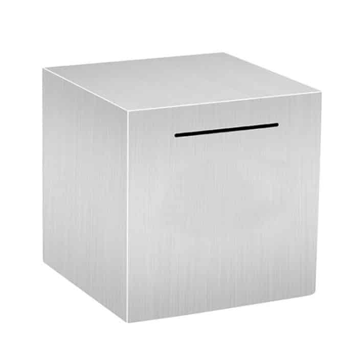 Spardose aus Edelstahl nur im Lieferumfang enthalten, kein Export, Spardose für Erwachsene und Kinder, 12x12x12cm – Bild 1