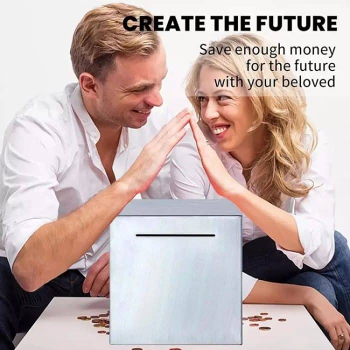 Spardose aus Edelstahl nur im Lieferumfang enthalten, kein Export, Spardose für Erwachsene und Kinder, 12x12x12cm – Bild 7