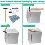 Spardose aus Edelstahl nur im Lieferumfang enthalten, kein Export, Spardose für Erwachsene und Kinder, 12x12x12cm – Bild 9