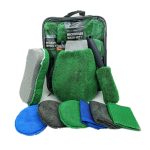 9 teile/satz Auto Detaillierung Handschuhe Lumpen Wachsen Reinigung Set, Green