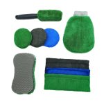 9 teile/satz Auto Detaillierung Handschuhe Lumpen Wachsen Reinigung Set, Green – Bild 5
