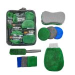 9 teile/satz Auto Detaillierung Handschuhe Lumpen Wachsen Reinigung Set, Green – Bild 6