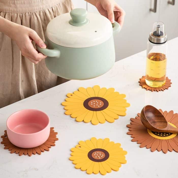 Tischset mit Silikon-Wärmeisolierung, Verbrühschutz, hitzebeständiger Topfuntersetzer, Small, Medium, Large – Bild 2