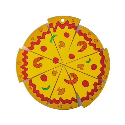 Silikonisoliertes Tischset, Pizza-förmige Schüsselmatte, PVC-Untersetzer, Small, Medium, Large